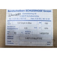 德國Schlesinger爆破片C71rp5,3-05st用于化工制造行業(yè)使用